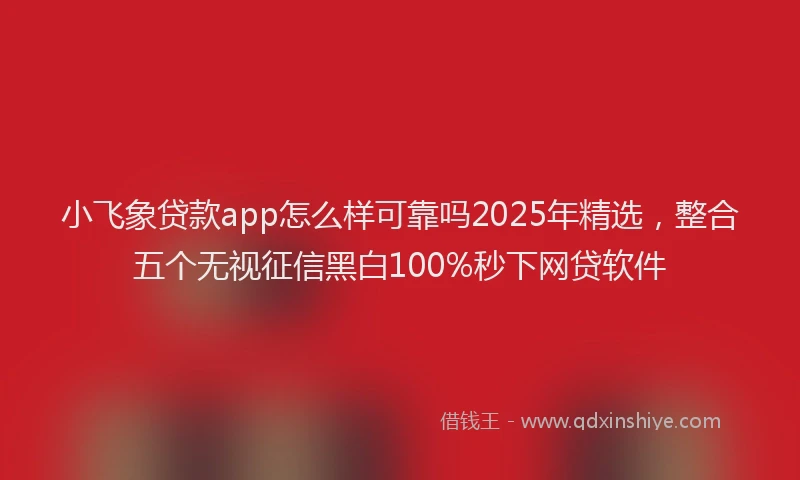 小飞象贷款app怎么样可靠吗2025年精选，整合五个无视征信黑白100%秒下网贷软件