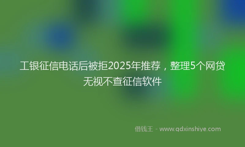 工银征信电话后被拒2025年推荐，整理5个网贷无视不查征信软件