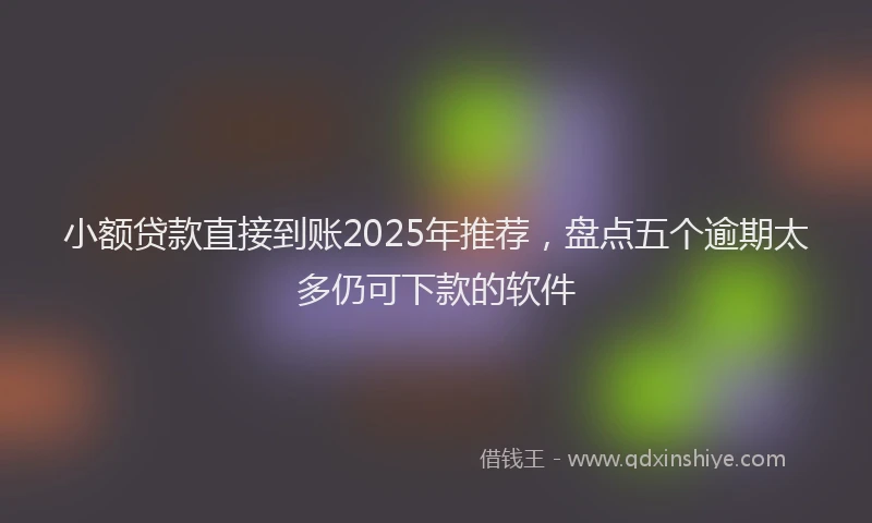 小额贷款直接到账2025年推荐，盘点五个逾期太多仍可下款的软件