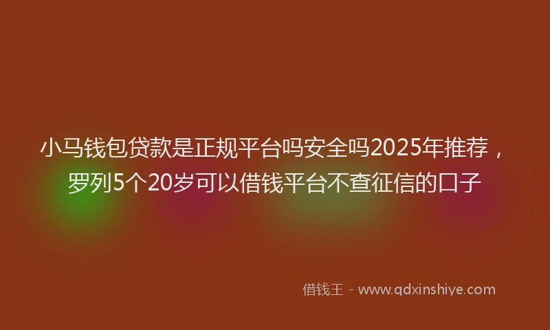 小马钱包贷款是正规平台吗安全吗2025年推荐，罗列5个20岁可以借钱平台不查征信的口子