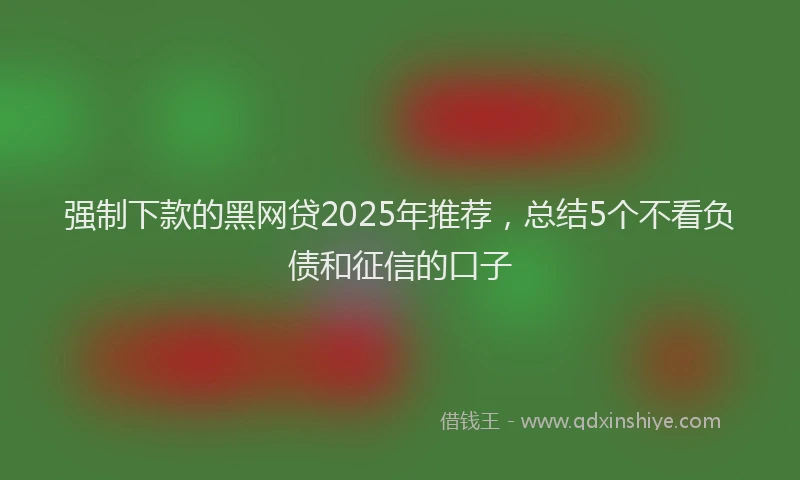 强制下款的黑网贷2025年推荐，总结5个不看负债和征信的口子