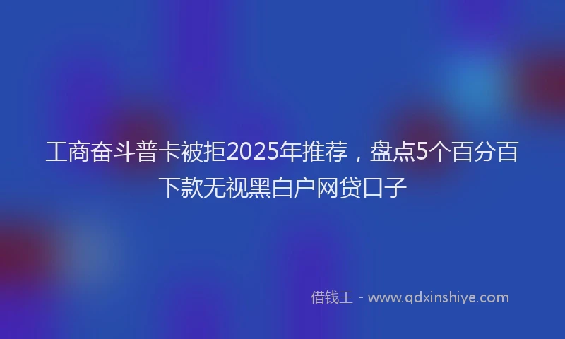 工商奋斗普卡被拒2025年推荐，盘点5个百分百下款无视黑白户网贷口子