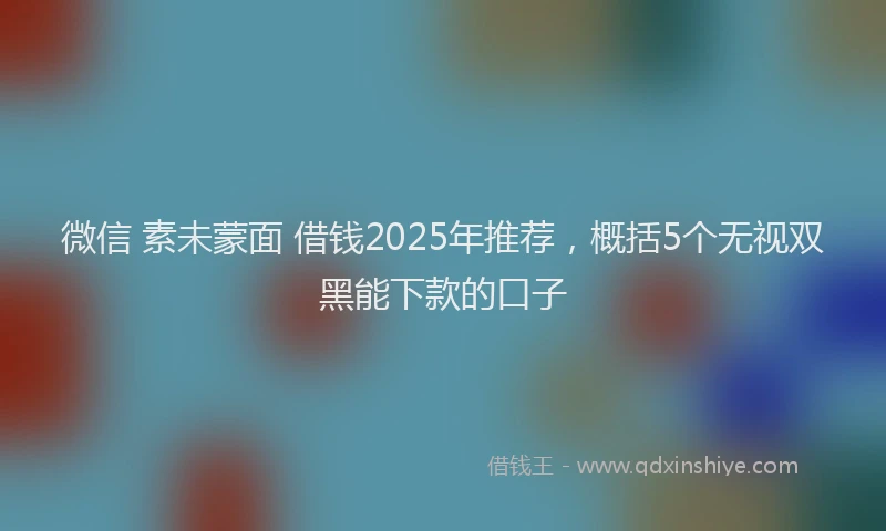 微信 素未蒙面 借钱2025年推荐，概括5个无视双黑能下款的口子