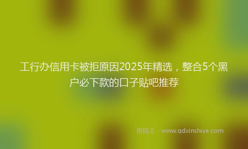 工行办信用卡被拒原因2025年精选，整合5个黑户必下款的口子贴吧推荐
