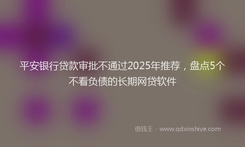 平安银行贷款审批不通过2025年推荐，盘点5个不看负债的长期网贷软件