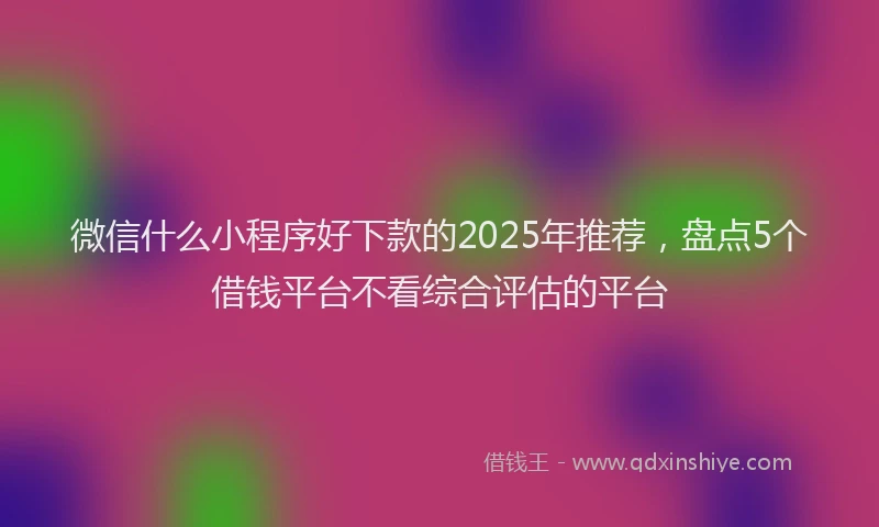 微信什么小程序好下款的2025年推荐，盘点5个借钱平台不看综合评估的平台