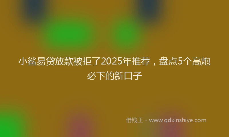 小鲨易贷放款被拒了2025年推荐，盘点5个高炮必下的新口子