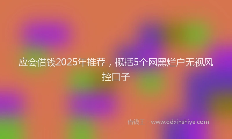 应会借钱2025年推荐，概括5个网黑烂户无视风控口子