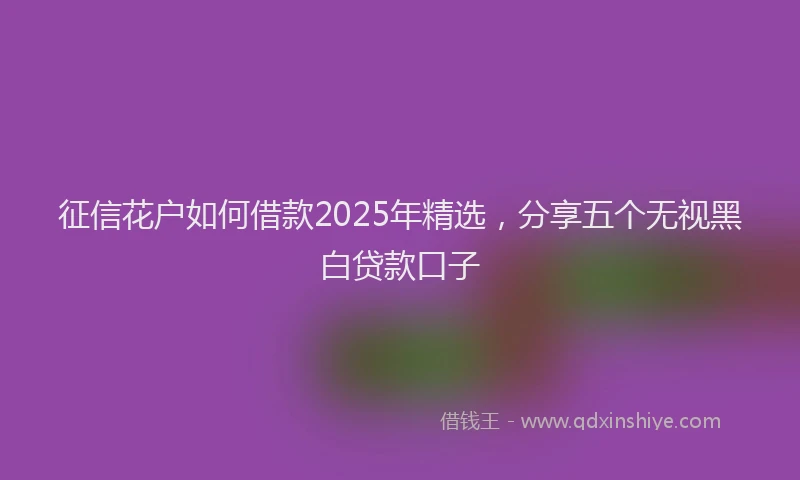 征信花户如何借款2025年精选，分享五个无视黑白贷款口子
