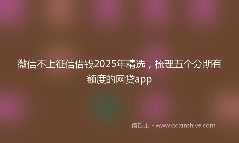 微信不上征信借钱2025年精选，梳理五个分期有额度的网贷app