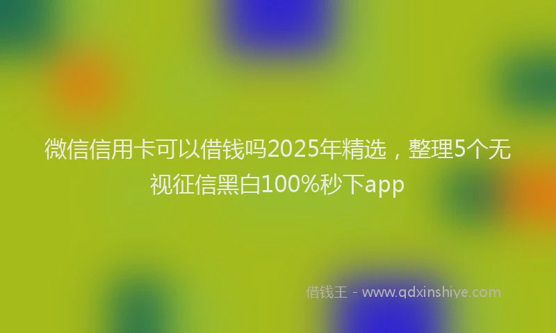 微信信用卡可以借钱吗2025年精选，整理5个无视征信黑白100%秒下app