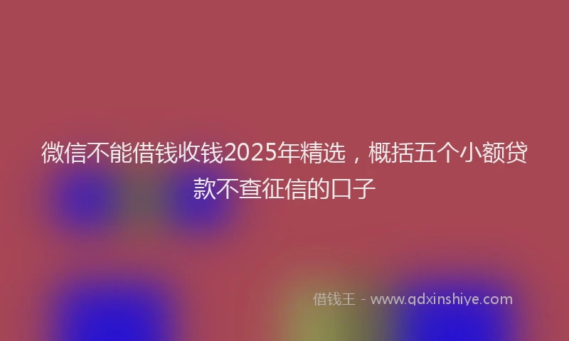 微信不能借钱收钱2025年精选，概括五个小额贷款不查征信的口子