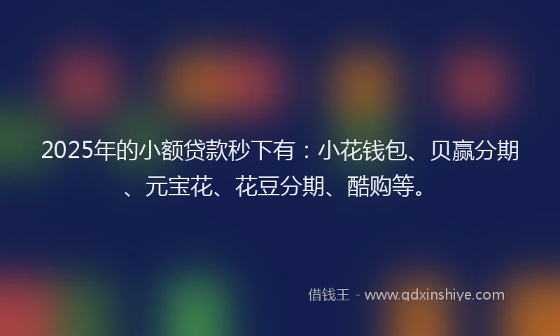 2025年的小额贷款秒下有：小花钱包、贝赢分期、元宝花、花豆分期、酷购等。