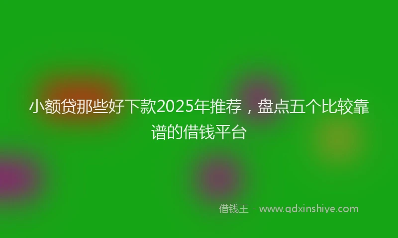 小额贷那些好下款2025年推荐，盘点五个比较靠谱的借钱平台