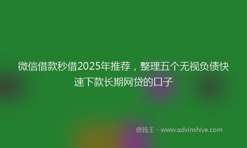 微信借款秒借2025年推荐，整理五个无视负债快速下款长期网贷的口子