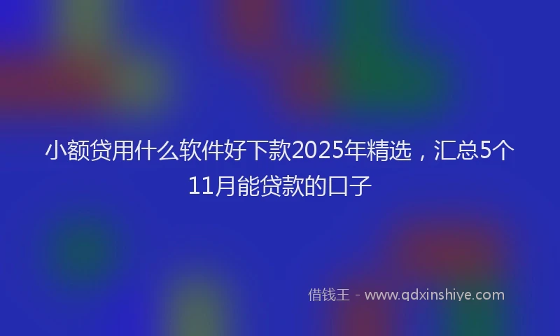 小额贷用什么软件好下款2025年精选，汇总5个11月能贷款的口子
