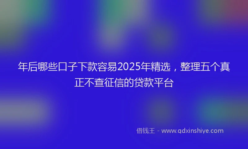 年后哪些口子下款容易2025年精选，整理五个真正不查征信的贷款平台