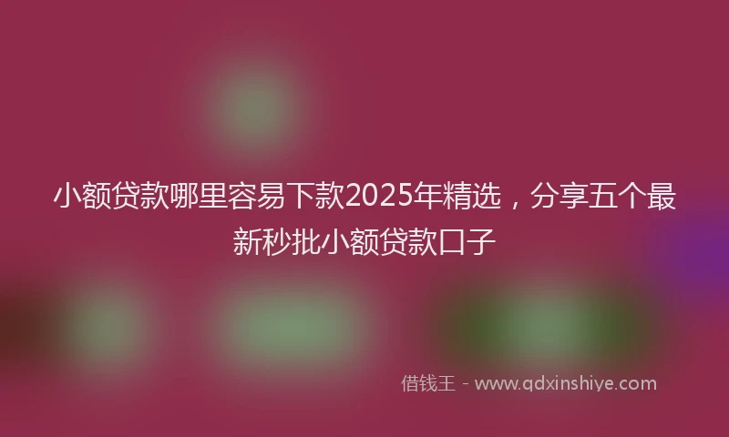 小额贷款哪里容易下款2025年精选，分享五个最新秒批小额贷款口子