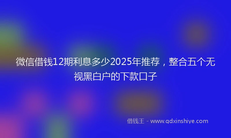 微信借钱12期利息多少2025年推荐，整合五个无视黑白户的下款口子