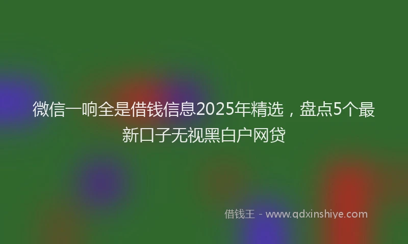 微信一响全是借钱信息2025年精选，盘点5个最新口子无视黑白户网贷