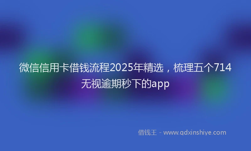 微信信用卡借钱流程2025年精选，梳理五个714无视逾期秒下的app