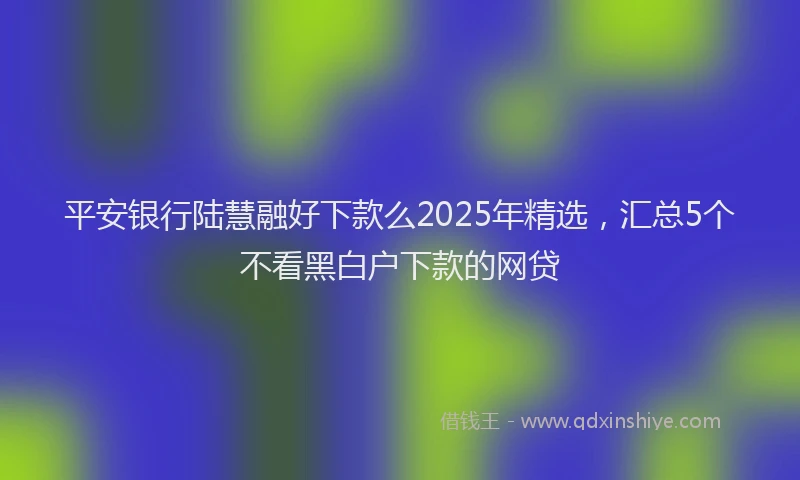 平安银行陆慧融好下款么2025年精选，汇总5个不看黑白户下款的网贷