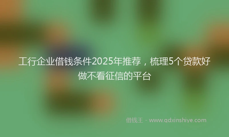 工行企业借钱条件2025年推荐，梳理5个贷款好做不看征信的平台