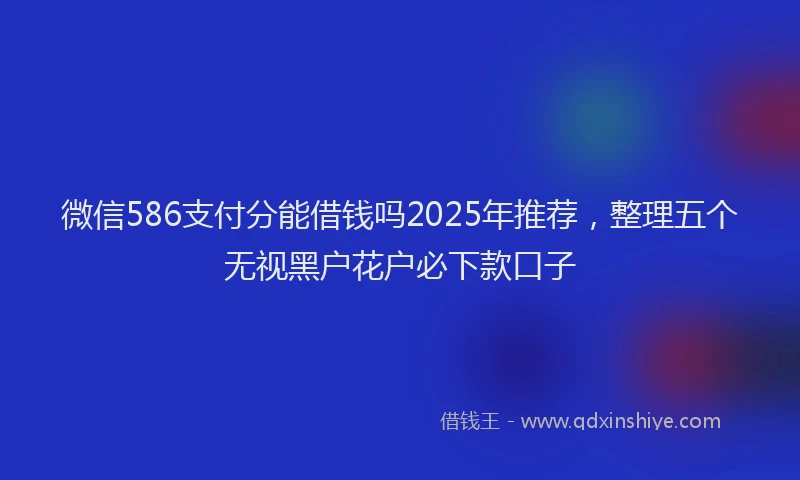 微信586支付分能借钱吗2025年推荐，整理五个无视黑户花户必下款口子