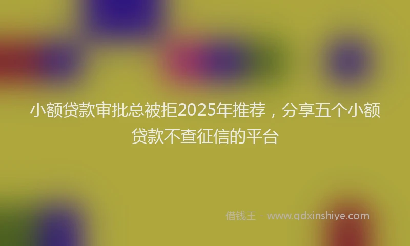 小额贷款审批总被拒2025年推荐，分享五个小额贷款不查征信的平台