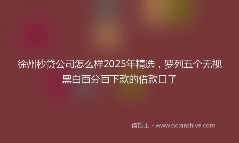 徐州秒贷公司怎么样2025年精选，罗列五个无视黑白百分百下款的借款口子