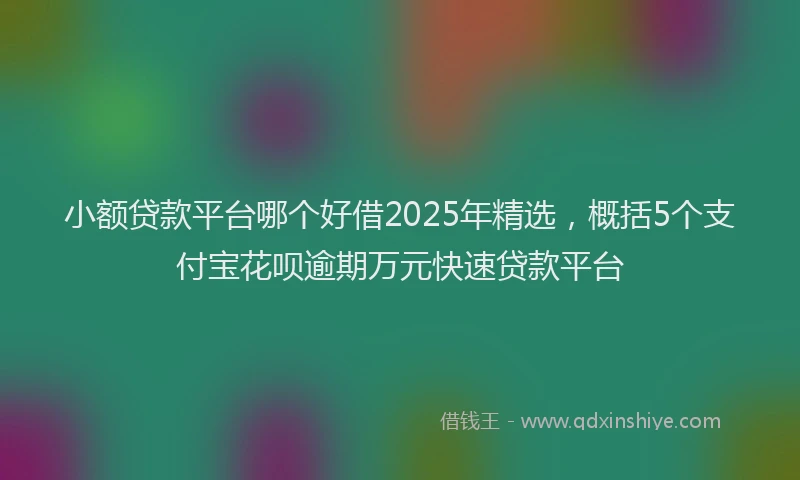 小额贷款平台哪个好借2025年精选，概括5个支付宝花呗逾期万元快速贷款平台