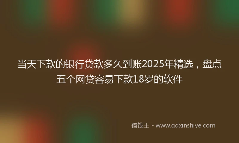 当天下款的银行贷款多久到账2025年精选，盘点五个网贷容易下款18岁的软件