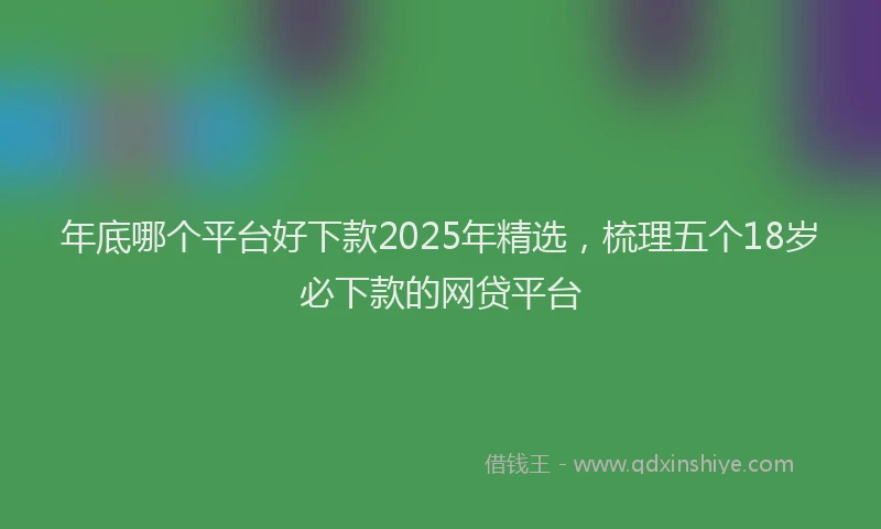 年底哪个平台好下款2025年精选，梳理五个18岁必下款的网贷平台