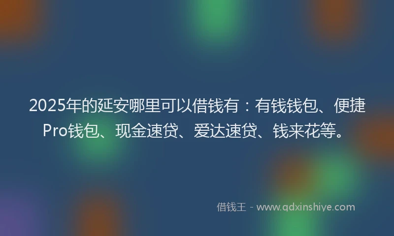 2025年的延安哪里可以借钱有：有钱钱包、便捷Pro钱包、现金速贷、爱达速贷、钱来花等。
