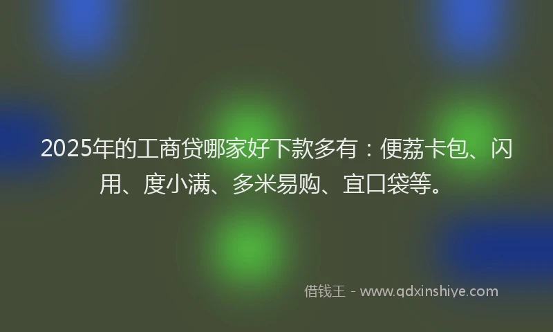 2025年的工商贷哪家好下款多有：便荔卡包、闪用、度小满、多米易购、宜口袋等。