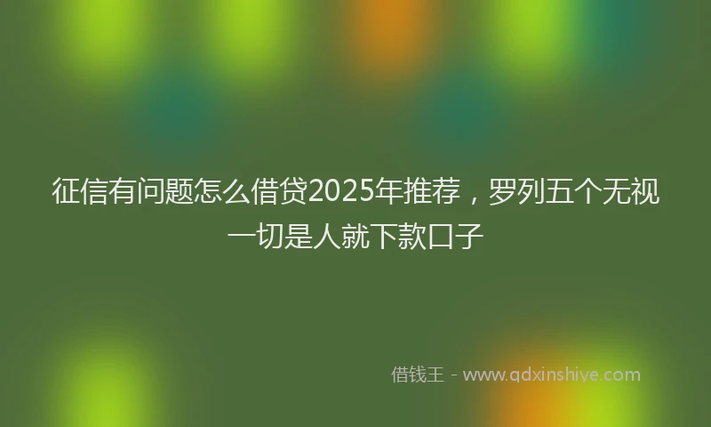征信有问题怎么借贷2025年推荐，罗列五个无视一切是人就下款口子