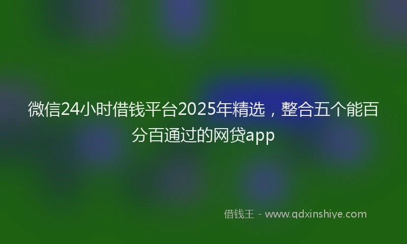 微信24小时借钱平台2025年精选，整合五个能百分百通过的网贷app