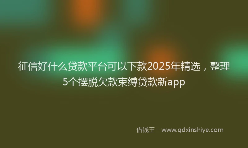 征信好什么贷款平台可以下款2025年精选，整理5个摆脱欠款束缚贷款新app
