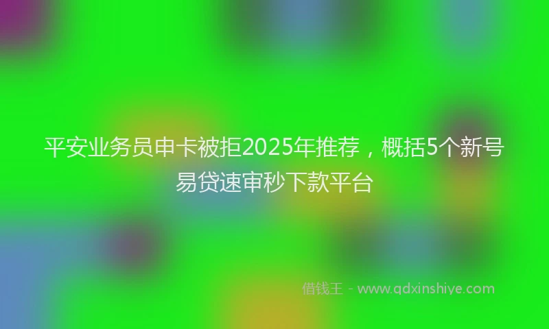 平安业务员申卡被拒2025年推荐，概括5个新号易贷速审秒下款平台