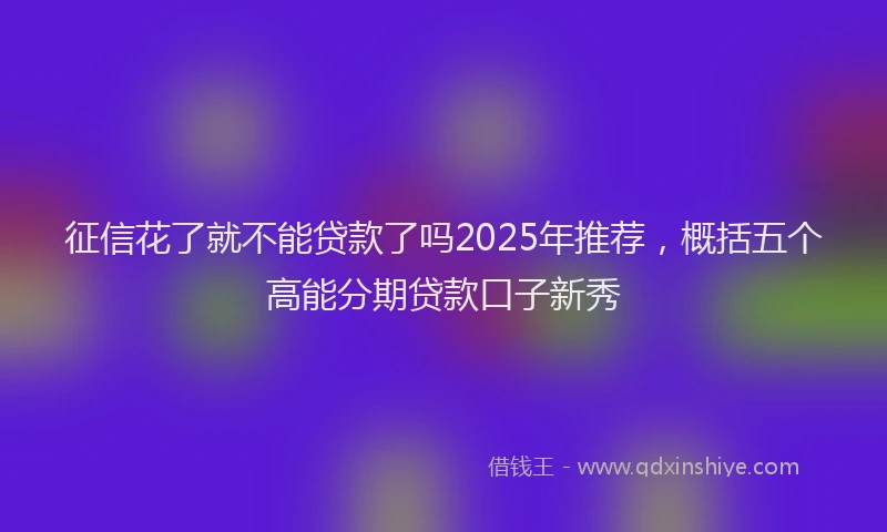 征信花了就不能贷款了吗2025年推荐，概括五个高能分期贷款口子新秀