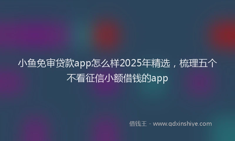小鱼免审贷款app怎么样2025年精选，梳理五个不看征信小额借钱的app