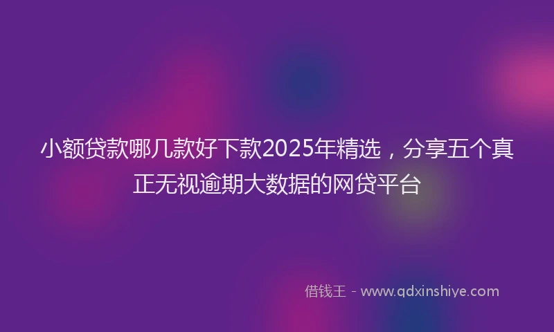 小额贷款哪几款好下款2025年精选，分享五个真正无视逾期大数据的网贷平台