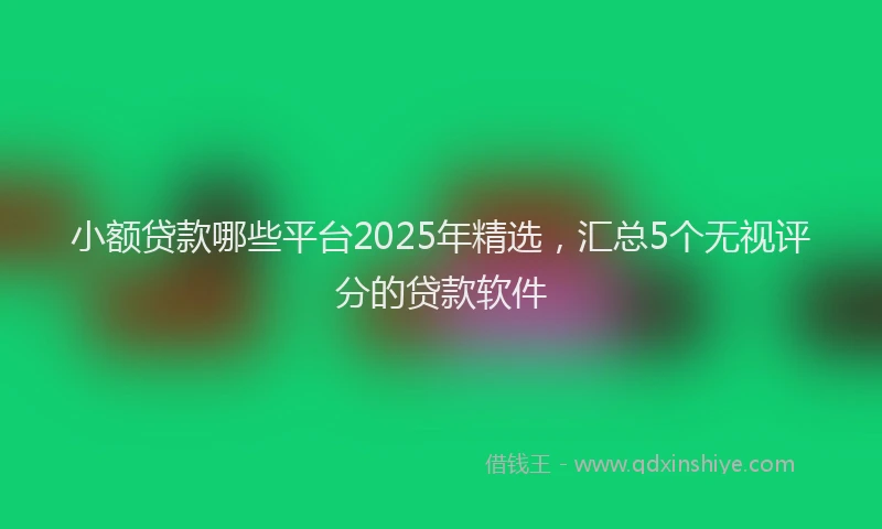 小额贷款哪些平台2025年精选，汇总5个无视评分的贷款软件