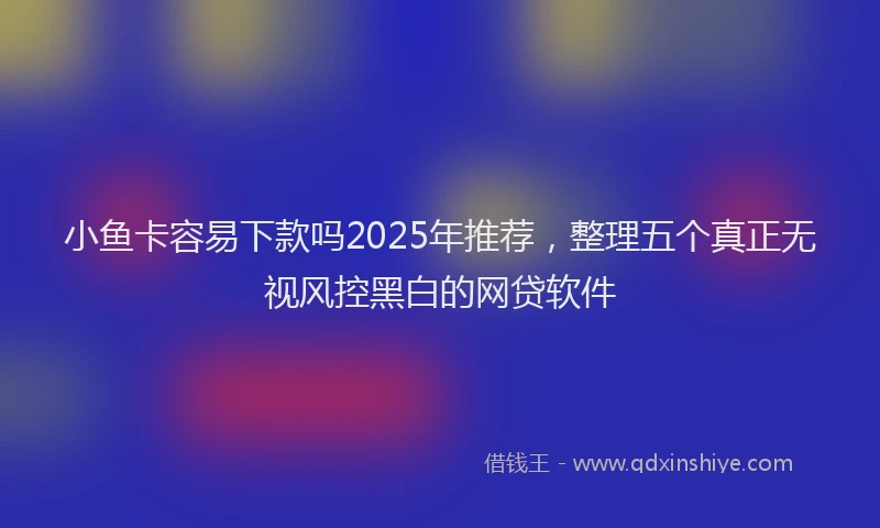 小鱼卡容易下款吗2025年推荐，整理五个真正无视风控黑白的网贷软件
