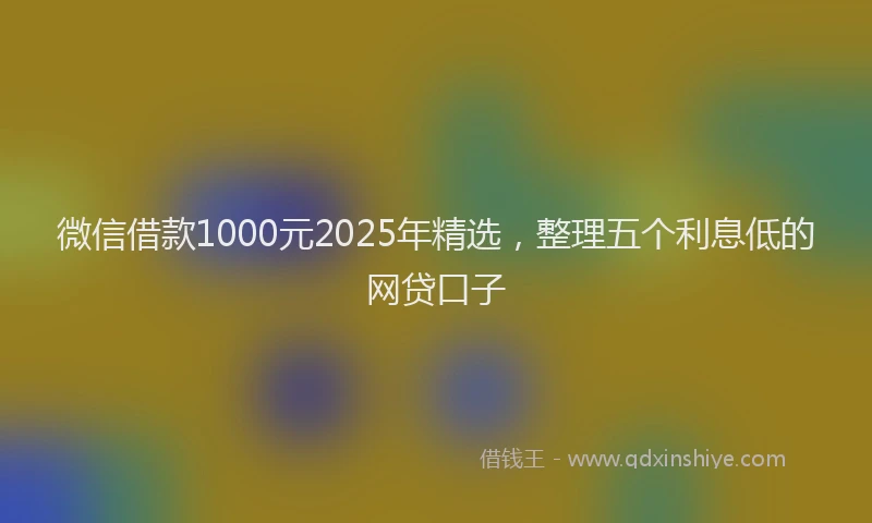 微信借款1000元2025年精选，整理五个利息低的网贷口子