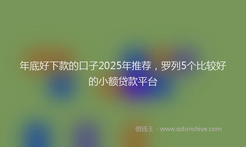 年底好下款的口子2025年推荐，罗列5个比较好的小额贷款平台