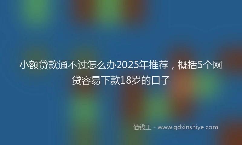 小额贷款通不过怎么办2025年推荐，概括5个网贷容易下款18岁的口子