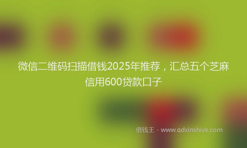 微信二维码扫描借钱2025年推荐，汇总五个芝麻信用600贷款口子