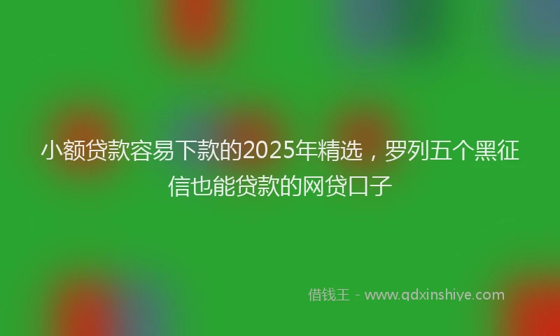 小额贷款容易下款的2025年精选，罗列五个黑征信也能贷款的网贷口子
