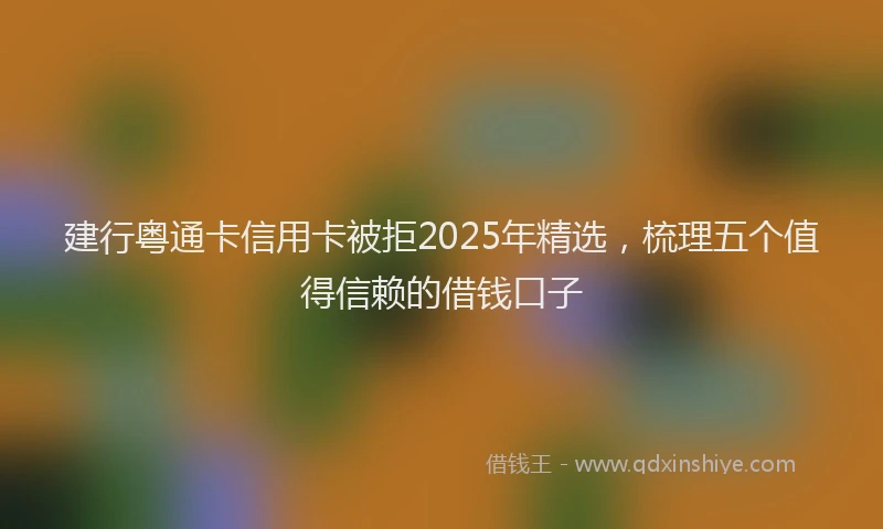 建行粤通卡信用卡被拒2025年精选，梳理五个值得信赖的借钱口子